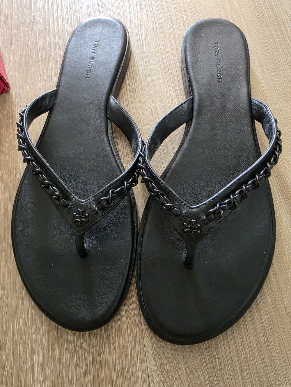 Tory Burch Black Braided Leather Flip Flop Sandals - Picture 4 of 9